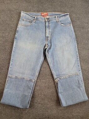 Arizona Jeans Co Men's Flex Relaxed Straight 36 x 32 Stretch Cotton Light Wash